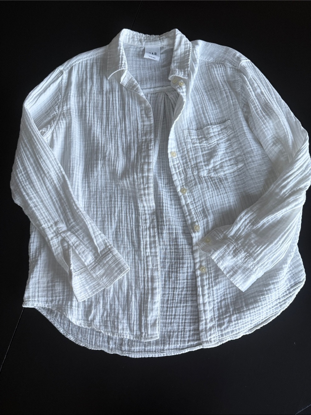 GAP White Textured Cotton Button-Down Shirt